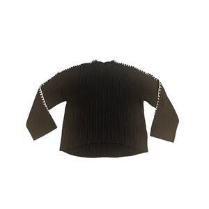 Nordstrom Halogen Contrast Stitch Sweater BLACK Medium